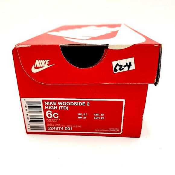 Big Kid's Nike Woodside 2 High Black/Black-Black (524872 004) Size 6c - Picture 9 of 15